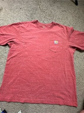 Carhartt Men's Heathered Red Short Sleeve Pocket Tee